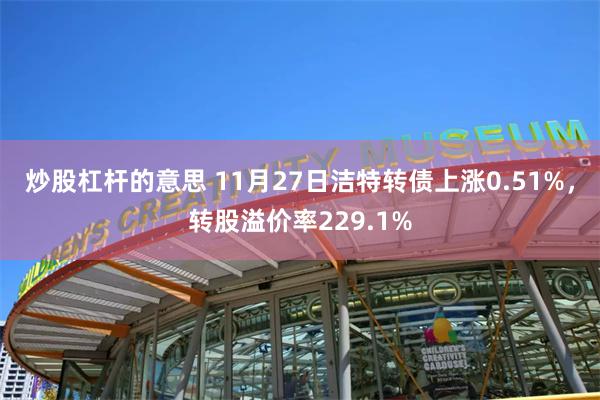 炒股杠杆的意思 11月27日洁特转债上涨0.51%，转股溢价率229.1%