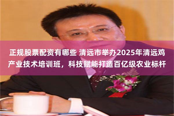 正规股票配资有哪些 清远市举办2025年清远鸡产业技术培训班，科技赋能打造百亿级农业标杆