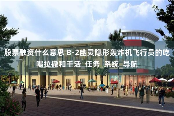 股票融资什么意思 B-2幽灵隐形轰炸机飞行员的吃喝拉撒和干活_任务_系统_导航